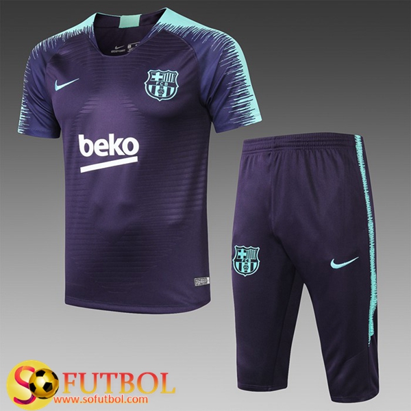 TOP THAI quality Pre partido Camiseta Entrenamiento FC Barcelona Pantalones 3 4 Azul oscuro 2019 20