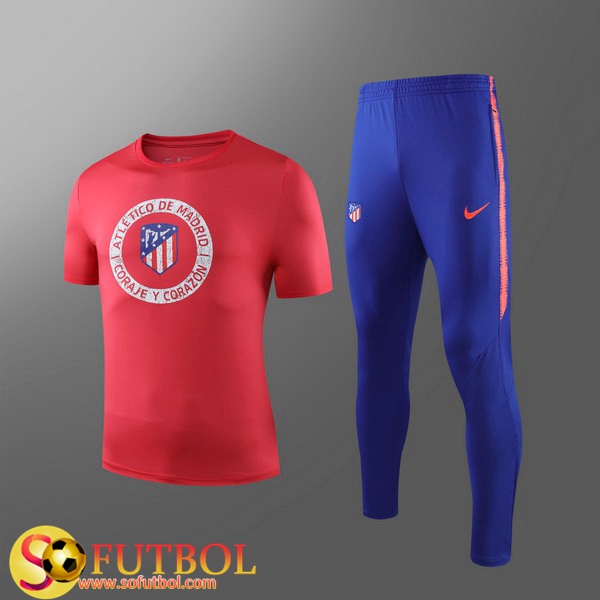 Camiseta Entrenamiento Traje Atletico Madrid Niños + Pantalones Roja 2019/20