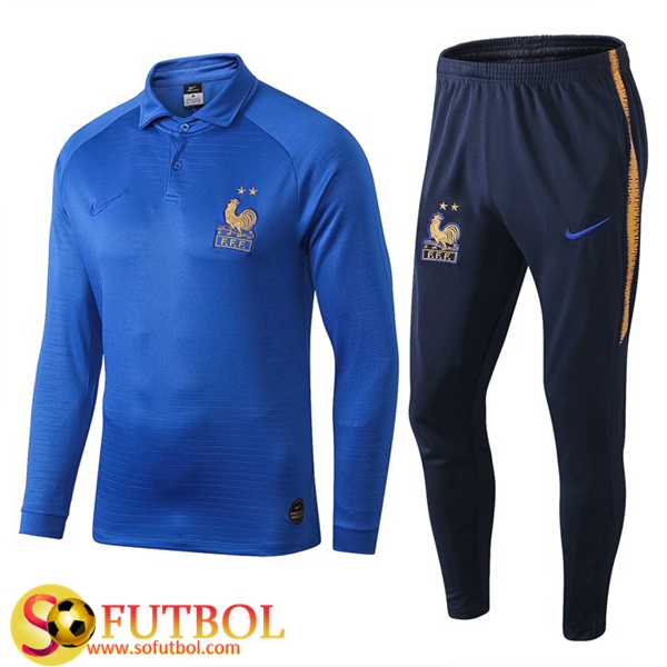 Chandal Futbol Francia 100 Aniversario Azul / Sudadera y Pantalon Entrenamiento