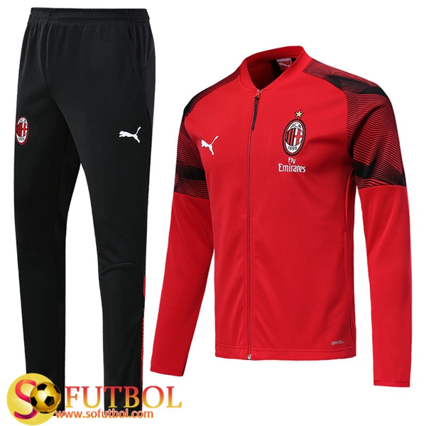 Chandal Futbol AC Milan Roja 2019/20 / Chaqueta y Pantalon Entrenamiento