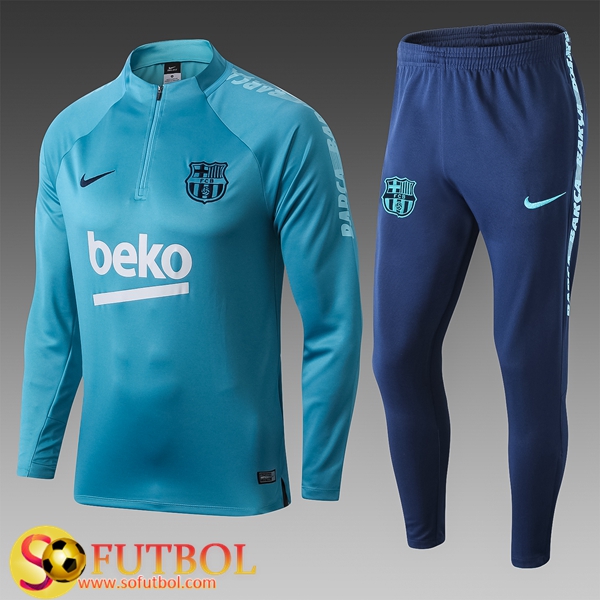 Chandal Futbol FC Barcelona Niño Azul 2019/20 / Sudadera y Pantalon Entrenamiento