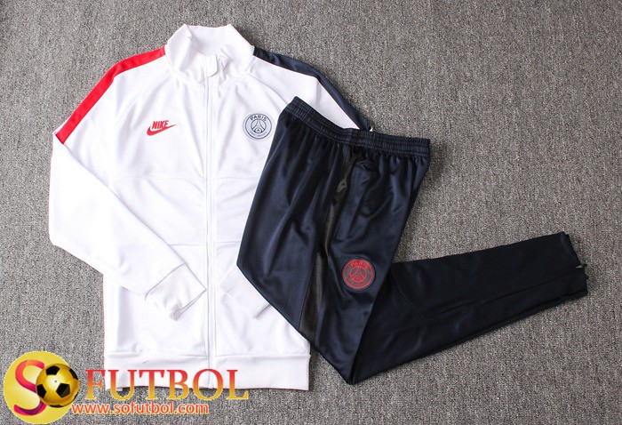 punto raya llorar AAA + calidad tailandesa | Chandal de PSG NIKE Blanco Negro Roja 2019/20 / Chaqueta y Pantalon Entrenamiento punto raya llorar AAA + calidad tailandesa | Chandal de PSG NIKE Blanco Negro Roja 2019/20 / Chaqueta y Pantalon Entrenamiento