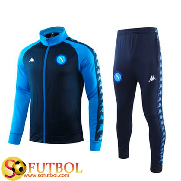 Chandal Futbol SSC Napoli Azul Cuello Alto 2019/20 / Chaqueta y Pantalon Entrenamiento