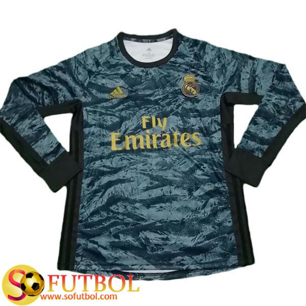Camiseta Futbol Real Madrid Portero Manga Larga Gris 2019/20