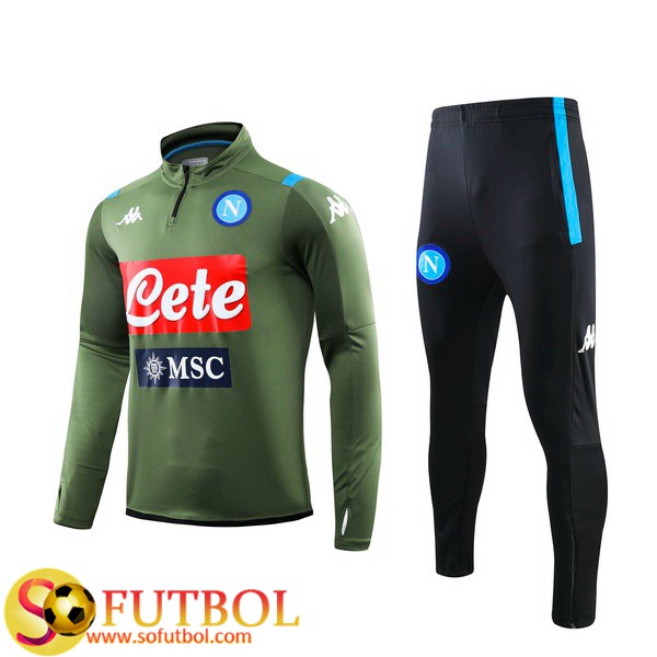 Chandal Futbol SSC Napoli Verde Oscuro 2019/20 / Sudadera y Pantalon Entrenamiento