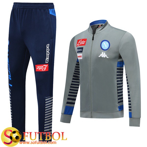 Chandal Futbol SSC Napoli Gris 2019/20 / Chaqueta y Pantalon Entrenamiento