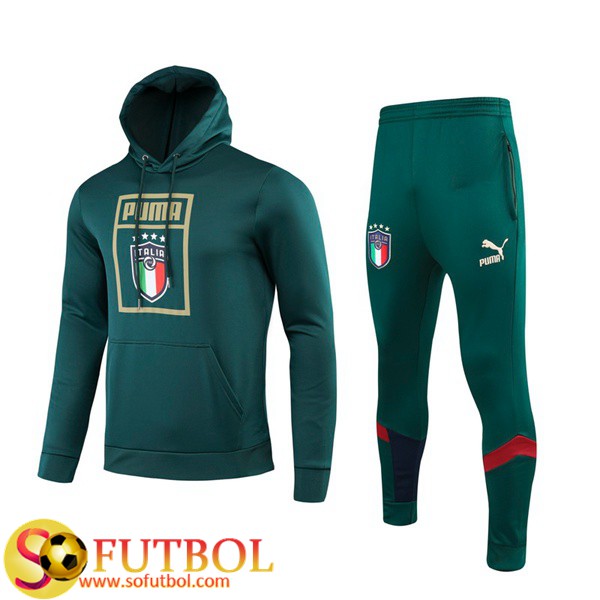 Chandal Futbol Italia Verde 2019/20 / Sudadera con capucha y Pantalon Entrenamiento