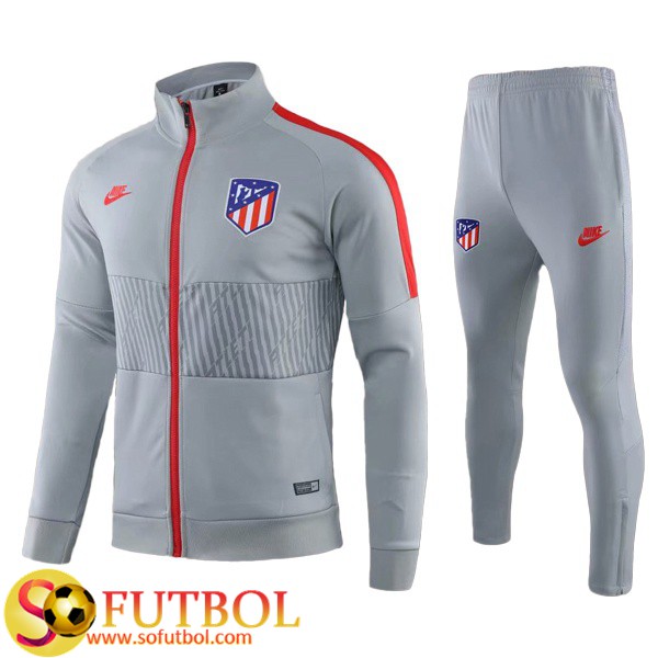 AAA + calidad tailandesa Chandal de Atletico Madrid Gris 2019/20 / Chaqueta y Pantalon Entrenamiento