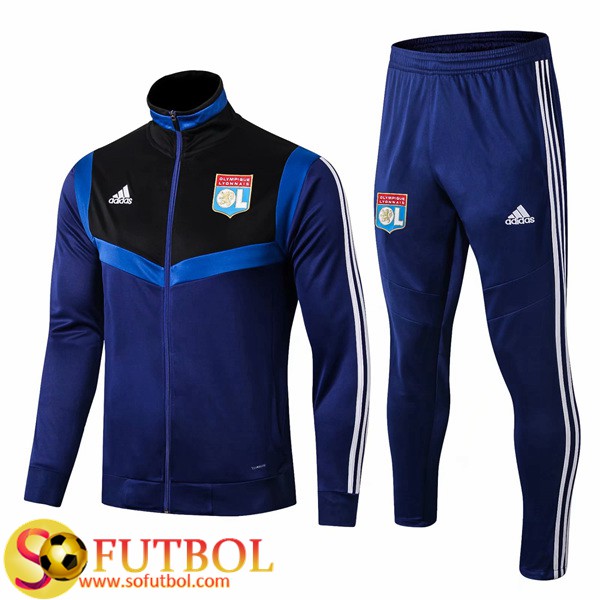 Chandal Futbol Lyon OL Azul Negro 2019/20 / Chaqueta y Pantalon Entrenamiento