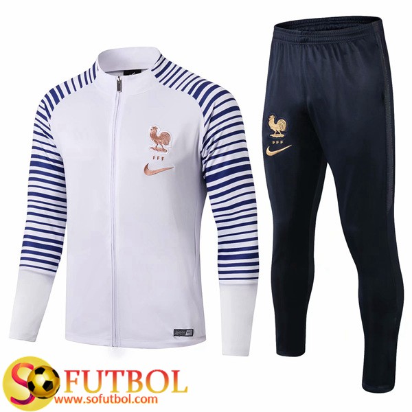 Chandal Futbol Francia Azul Blanco 2019/20 / Chaqueta y Pantalon Entrenamiento