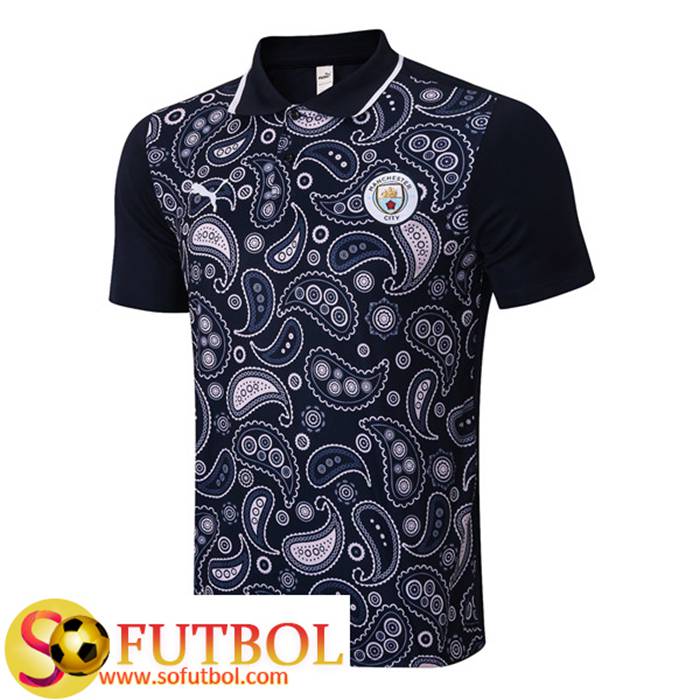 Camiseta Polo Futbol Manchester City Negro 2020/2021