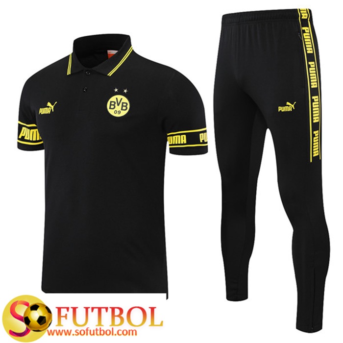 Camiseta Polo Dortmund BVB + Pantalones Negro 2021/2022