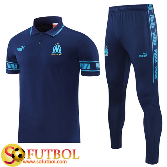 Camiseta Polo Marsella OM + Pantalones Marin Azul 2021/2022