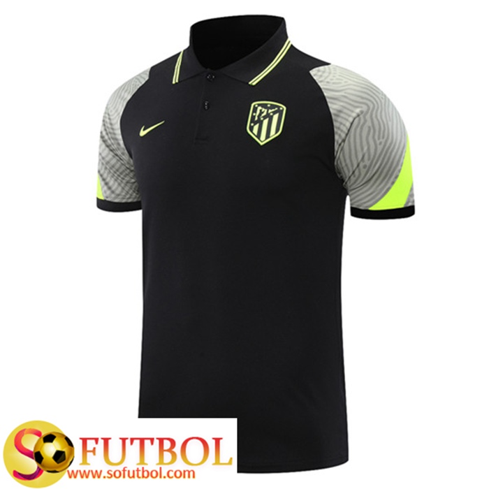 Camiseta Polo Futbol Atletico Madrid Negro 2021/2022