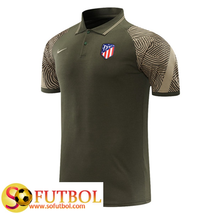 Camiseta Polo Futbol Atletico Madrid Verde Oscuro 2021/2022