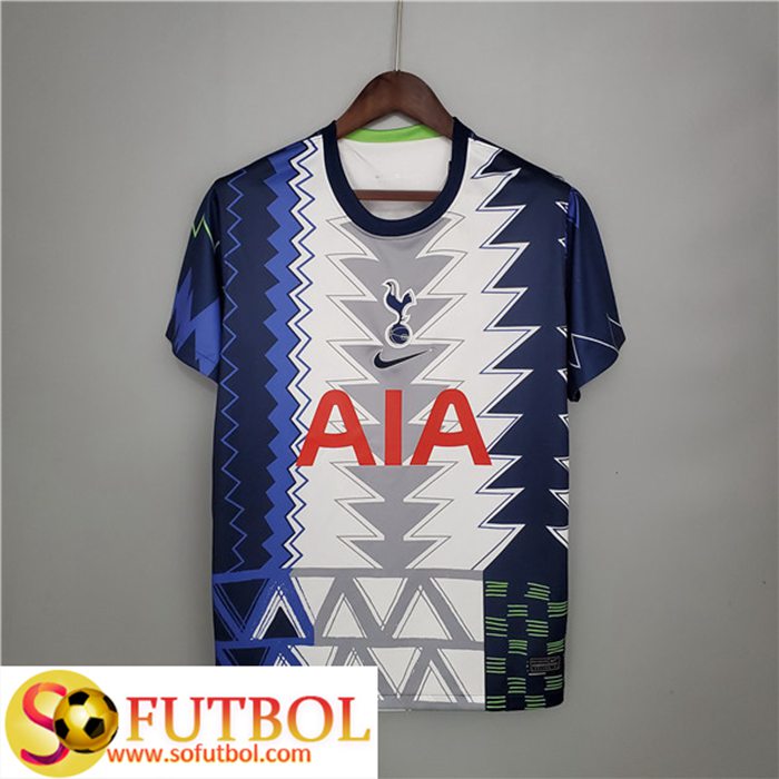 Camiseta Entrenamiento Tottenham Hotspur Blanca/Azul 2021/2022 Camiseta Entrenamiento Tottenham Hotspur Blanca/Azul 2021/2022