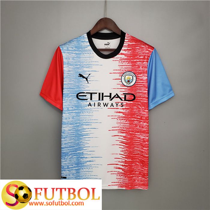 Camiseta Entrenamiento Manchester City Blanca/Azul/Rosa 2021/2022