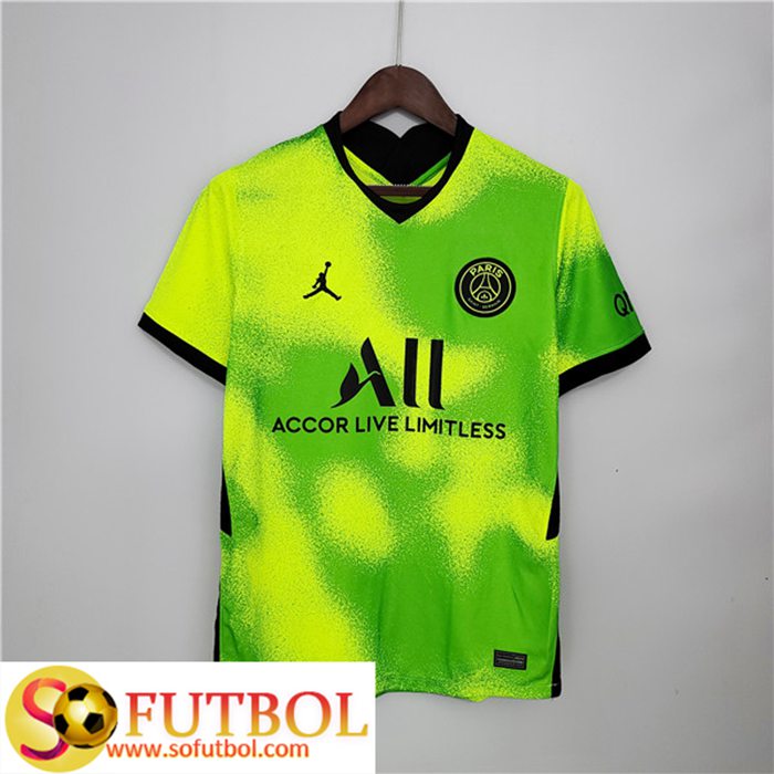 reality Maladroit Gooey Todo Camiseta Futbol Jordan PSG Fourth Verde 2021/2022 Baratas