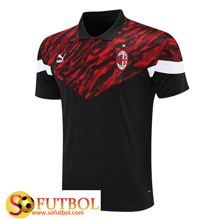 Camiseta Polo Futbol AC Milan Rojo/Negro 2021/2022
