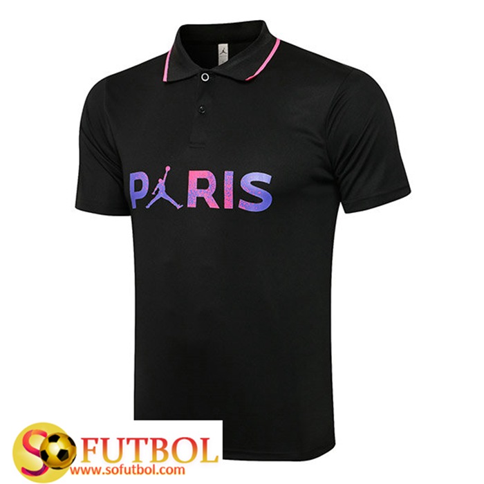 Camiseta Polo Futbol Jordan PSG Negro 2021/2022