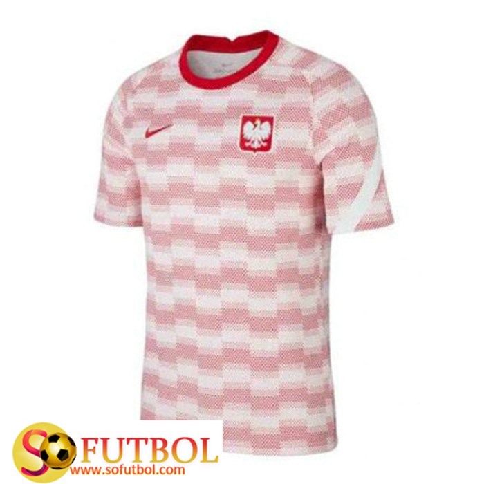 Camiseta Entrenamiento Polonia Rojo/Blanca 2021/2022 Camiseta Entrenamiento Polonia Rojo/Blanca 2021/2022