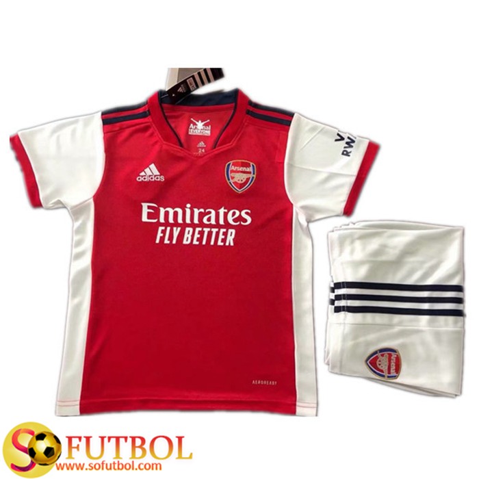 Camiseta Futbol Arsenal Niños Titular 2021/2022