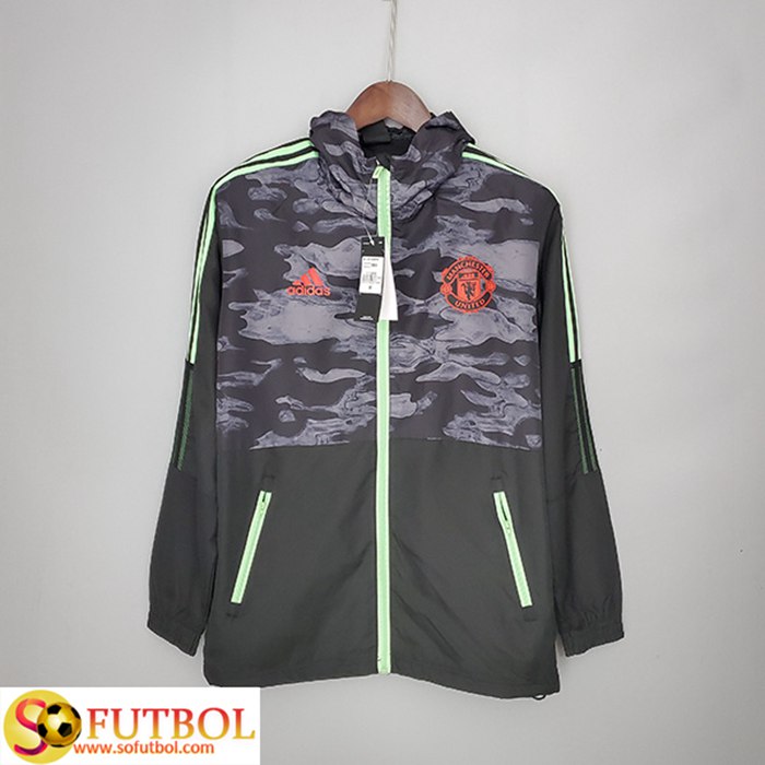 Rompevientos Manchester United Negro/Gris 2021/2022 Rompevientos Manchester United Negro/Gris 2021/2022