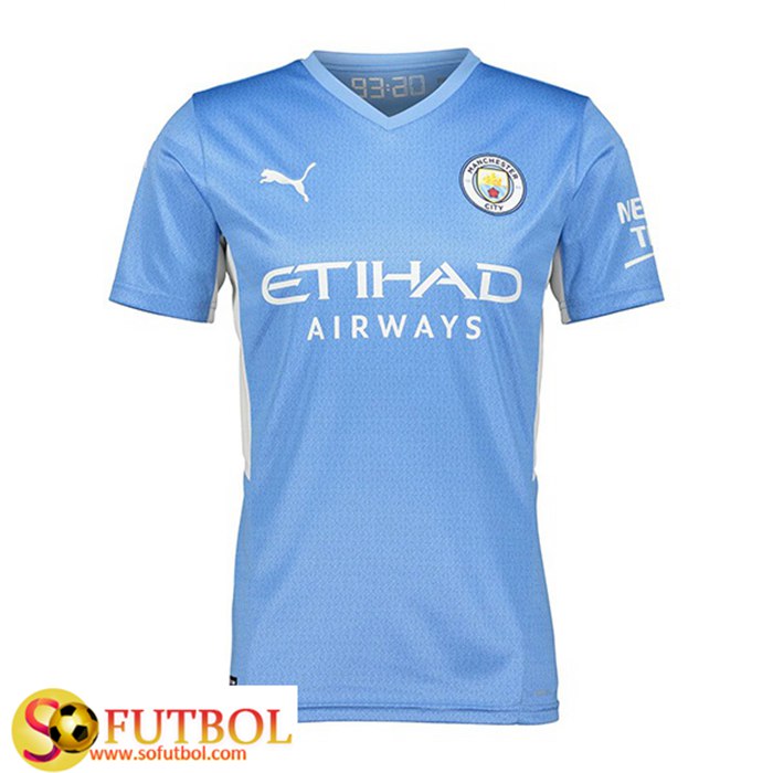 Camiseta Futbol Manchester City Titular 2021/2022 Camiseta Futbol Manchester City Titular 2021/2022