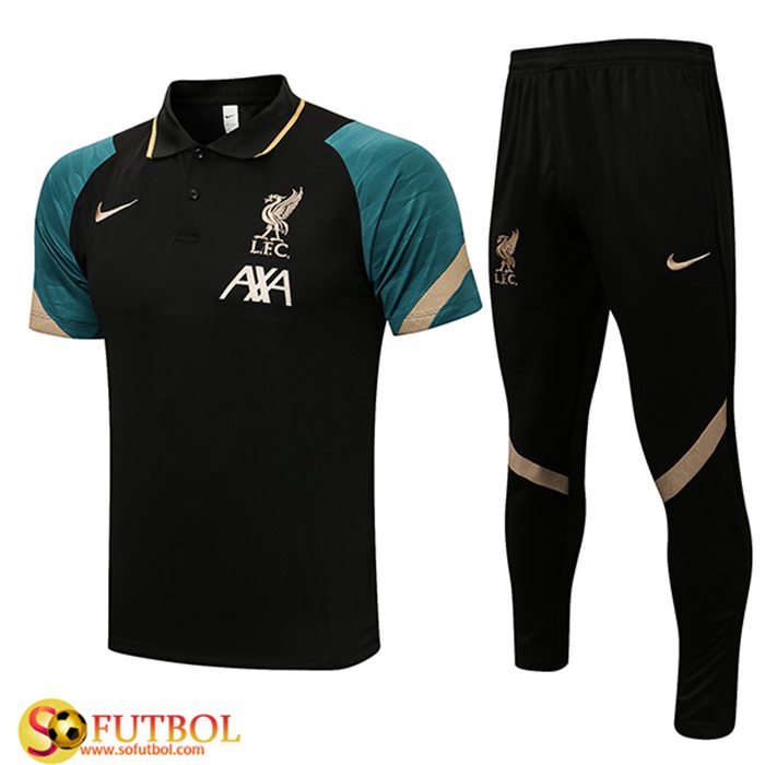 Camiseta Entrenamiento FC Liverpool + Pantalones Negro 2021/2022