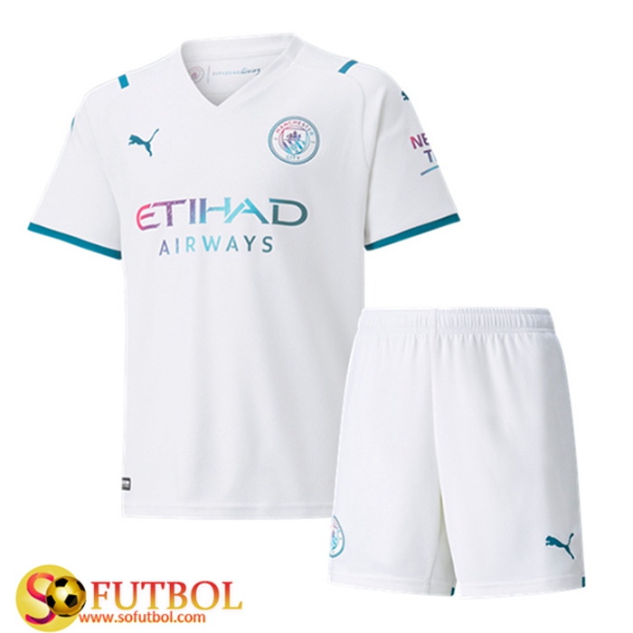 Camiseta Futbol Manchester City Niños Alternativo 2021/2022