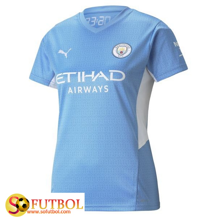 Camiseta Futbol Manchester City Mujer Titular 2021/2022