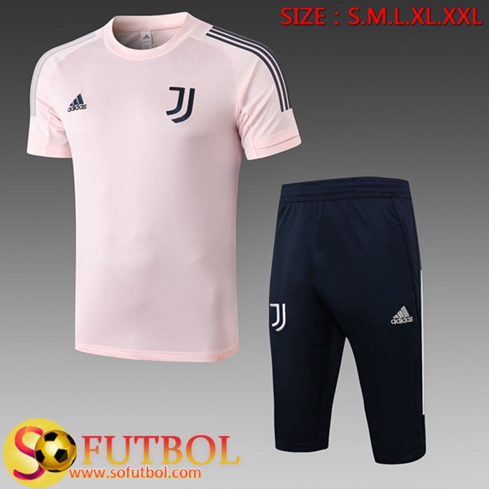 Camiseta Equipos Entrenamiento Juventus + Pantalones 3/4 Rose 2020/2021