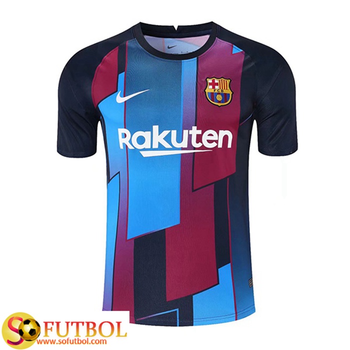 Camiseta Entrenamiento FC Barcelona Rojo/Azul/Negro 2021/2022