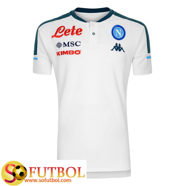 Camiseta Polo Futbol SSC Napoles Blanco 2020/2021