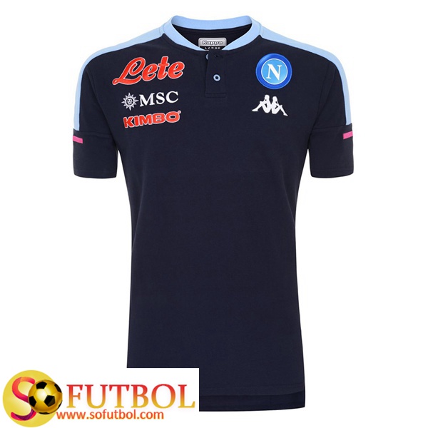 Camiseta Polo Futbol SSC Napoles Negro 2020/2021