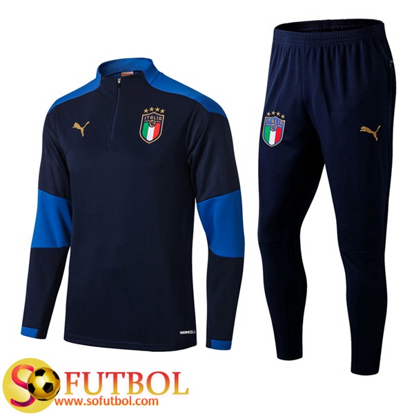 Chandal Futbol Italia Azul Marin 2020/2021 / Sudadera y Pantalon Entrenamiento