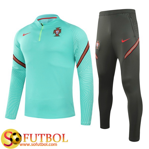 Chandal Futbol Portugal Ninos Verde 2020/21 / Sudadera y Pantalon Entrenamiento