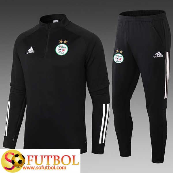 Chandal Futbol Argelia Ninos Negro 2020/21 / Sudadera y Pantalon Entrenamiento