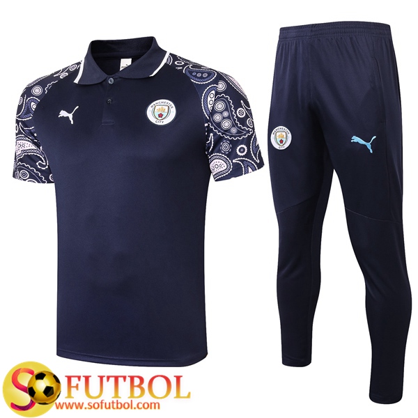 Camiseta Polo Futbol Manchester City + Pantalones Azul Royal 2020/2021