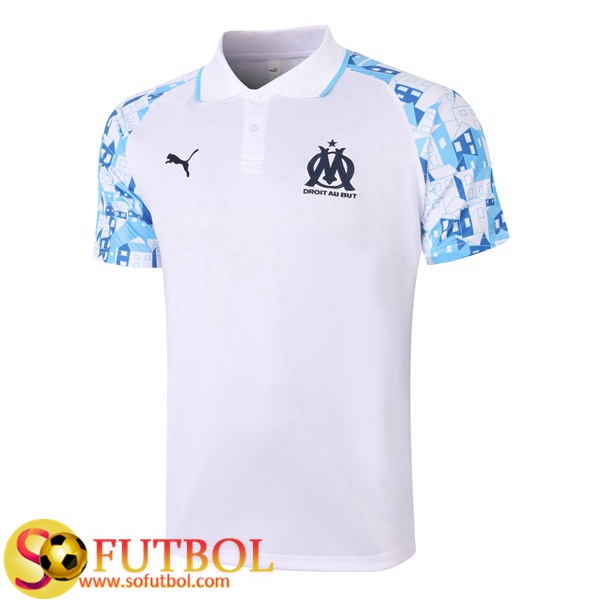 Camiseta Polo Futbol Marsella OM Blanco 2020/2021