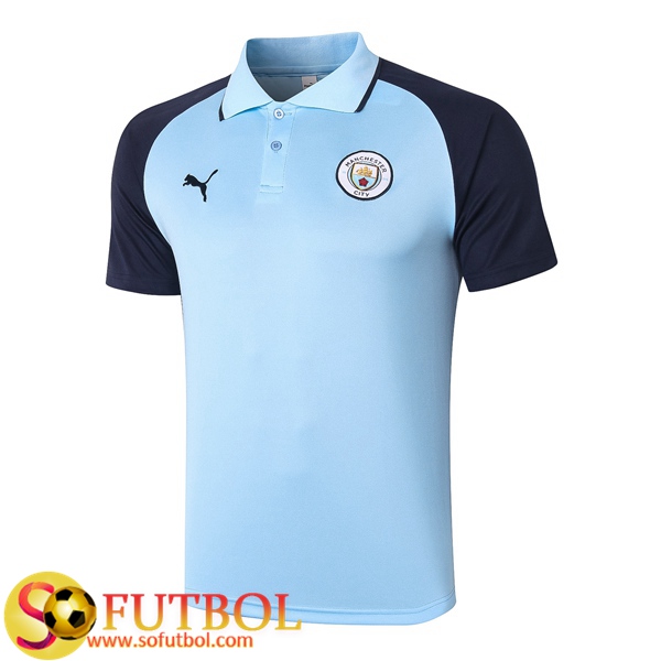 Camiseta Polo Futbol Manchester City Azul 2020/2021