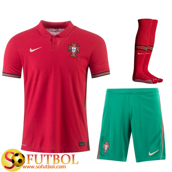 Traje Camisetas Futbol Portugal Primera (Cortos+Calcetines) UEFA Euro 2020