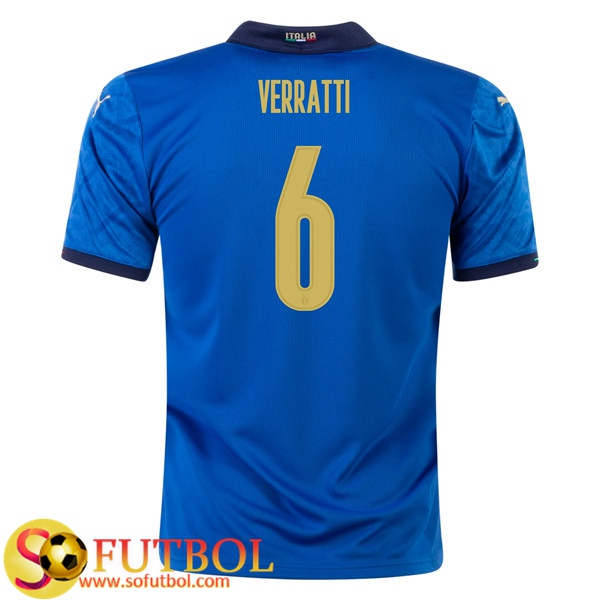 Camisetas Futbol Italia (VERRATTI 6) Primera UEFA Euro 2020