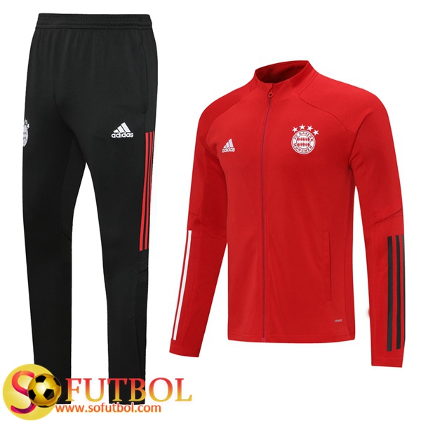 Chandal Futbol Bayern Munich Roja 2020/2021 Chaqueta y Pantalon Entrenamiento