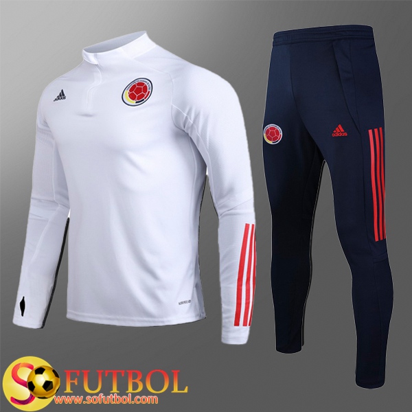 Chandal Futbol Colombia Ninos Blanco 2020/21 / Sudadera y Pantalon Entrenamiento Chandal Futbol Colombia Ninos Blanco 2020/21 / Sudadera y Pantalon Entrenamiento