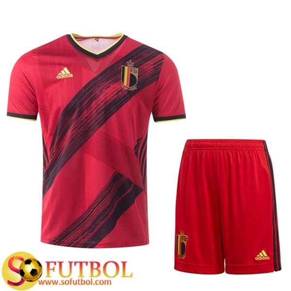 Nueva Camisetas Futbol Belgica Ninos Primera UEFA Euro 2020