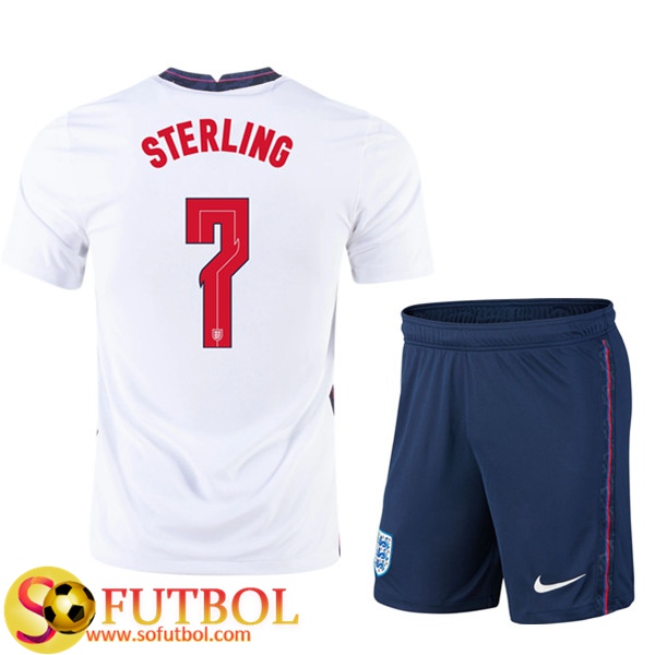 Camisetas Futbol UEFA Euro 2020 Inglaterra (Sterling 7) Ninos Primera