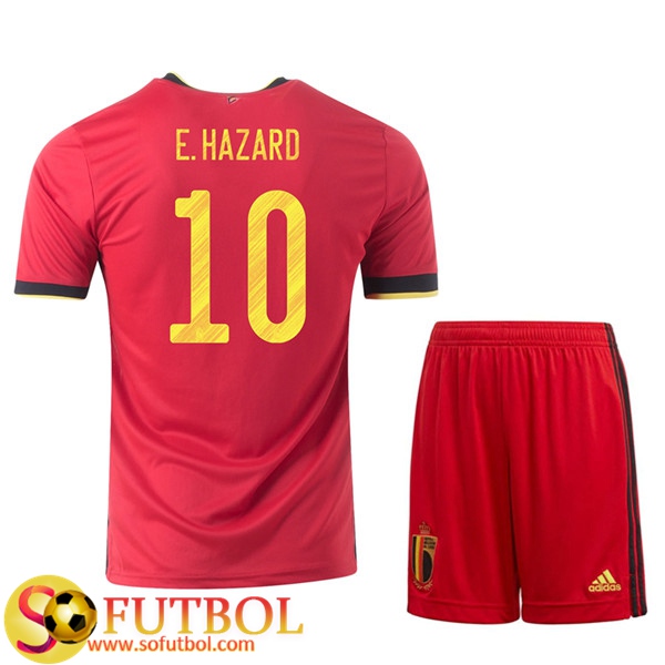 Camisetas Futbol UEFA Euro 2020 Belgica (E.Hazaro 10) Ninos Primera
