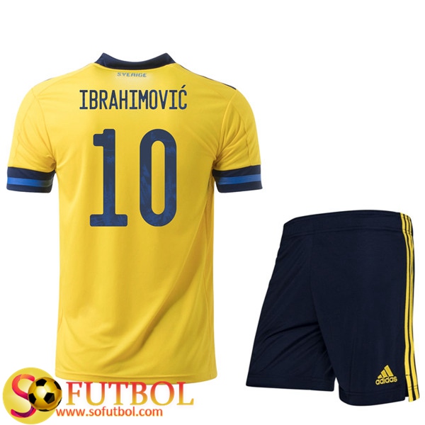 Camisetas Futbol UEFA Euro 2020 Suecia (IBRAHIMOVIC 10) Ninos Primera
