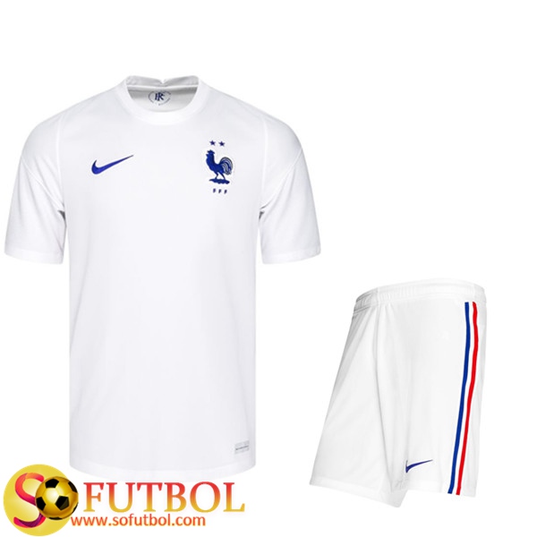 Traje Camisetas Futbol Francia Segunda + Cortos UEFA Euro 2020